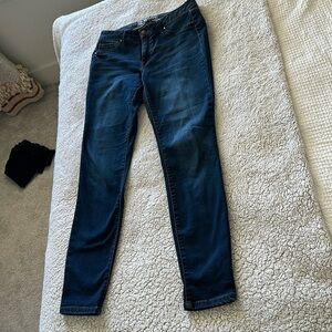 Rewash Denim Women's 9/29 Mid Rise Skinny Stretch Jegging Jeans Dark Wash